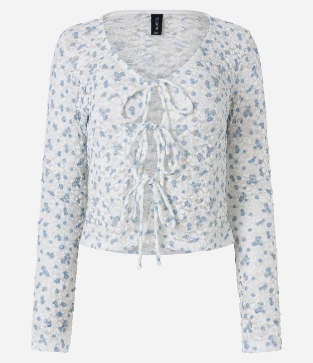 Blusa en Encaje Floral con Amarraciones Delanteros 5
