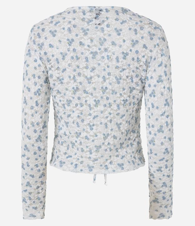 Blusa en Encaje Floral con Amarraciones Delanteros 7