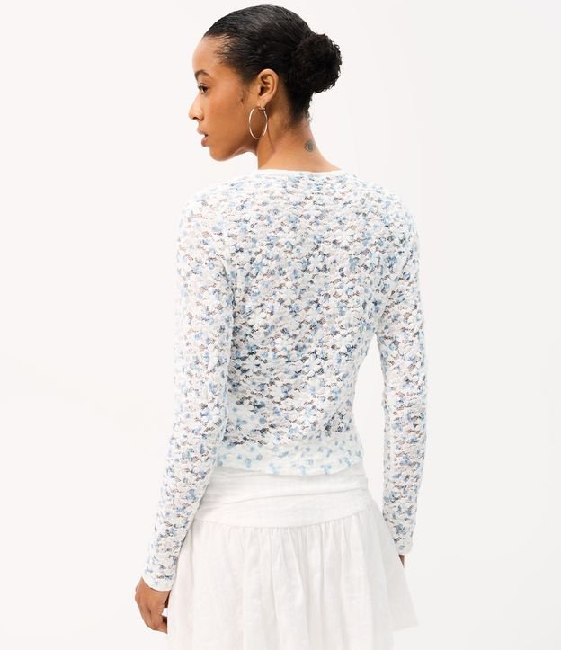 Blusa en Encaje Floral con Amarraciones Delanteros 4