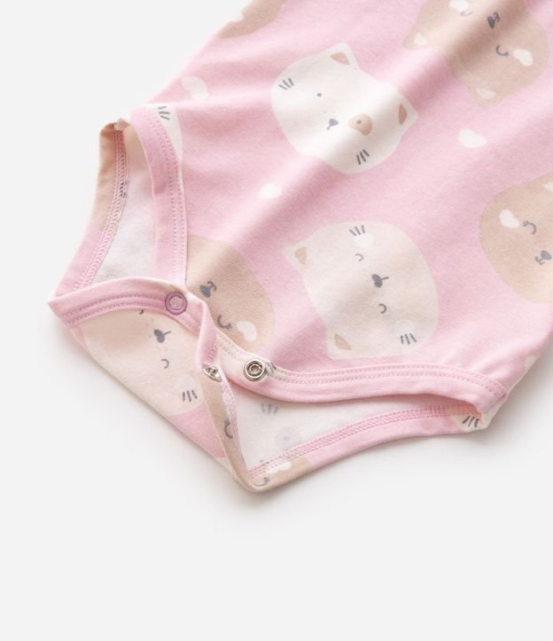 Body Bebé Cotton Gatos Cara de Bicho - Talle 0 a 18 Meses 3