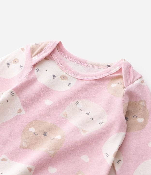 Body Bebé Cotton Gatos Cara de Bicho - Talle 0 a 18 Meses 4