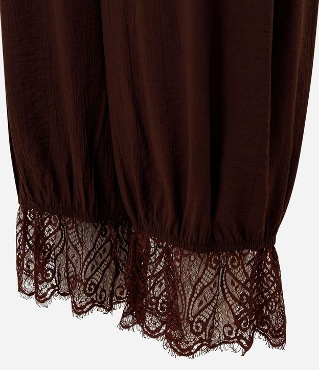 Pantalón Bloomer en Viscosa Crinkle con Bajo Rendada 6