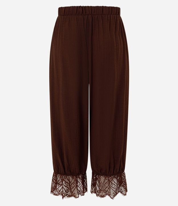 Pantalón Bloomer en Viscosa Crinkle con Bajo Rendada 7