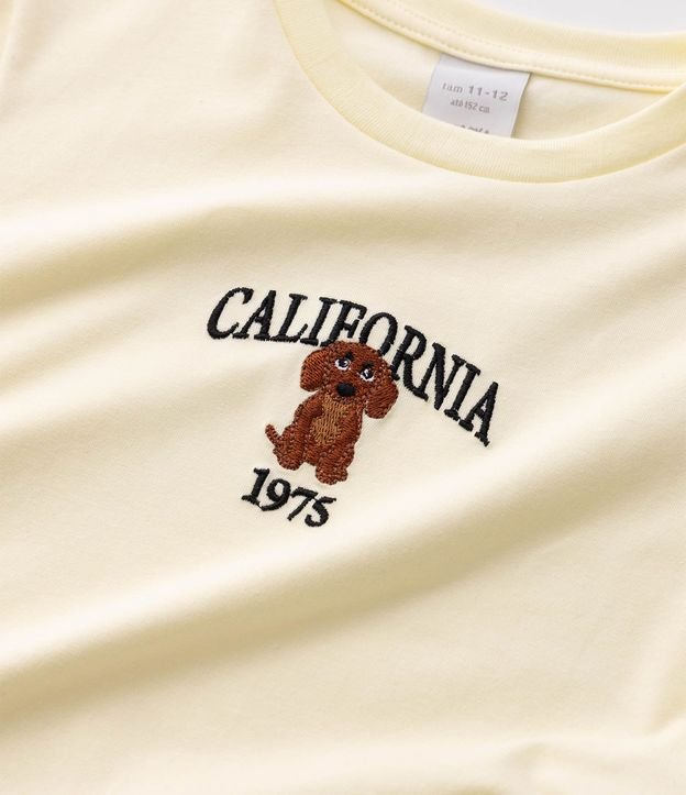 Remera Infantil en Algodón Lettering California con Perrito - Talle 5 a 16 años 6