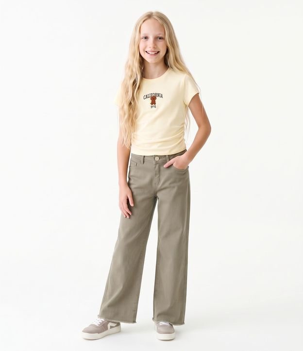 Remera Infantil en Algodón Lettering California con Perrito - Talle 5 a 16 años