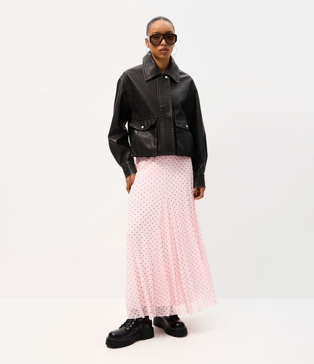 Falda New Midi en Tule con Estampa de Lunares