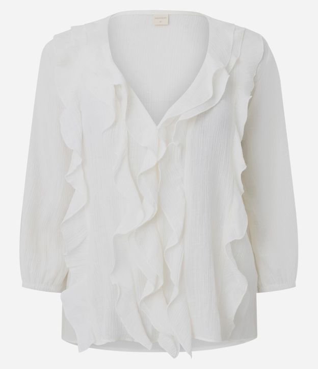 Blusa Bata en Viscosa con Volados