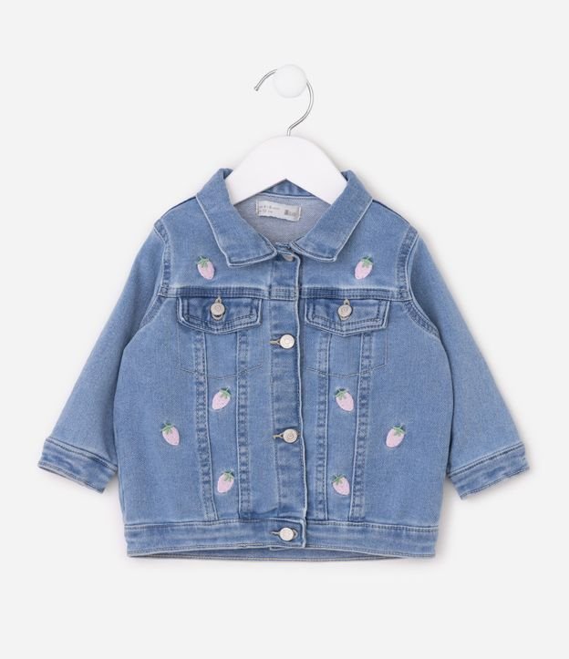 Campera Jeans Bebé Mini Frutillas - Talle 0 a 18 Meses