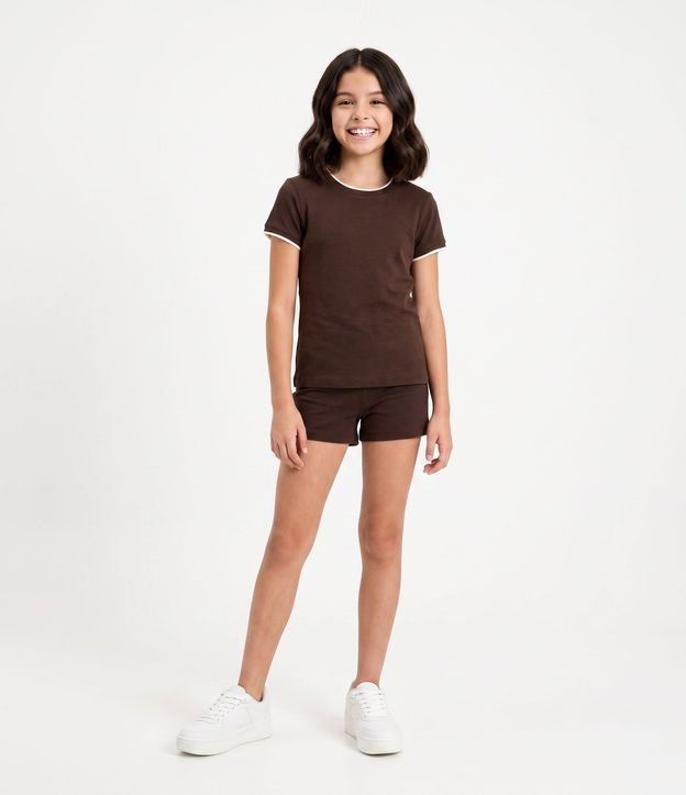 Bermuda Infantil en Cotton con Cintura Dobrada - Talle 5 a 16 años