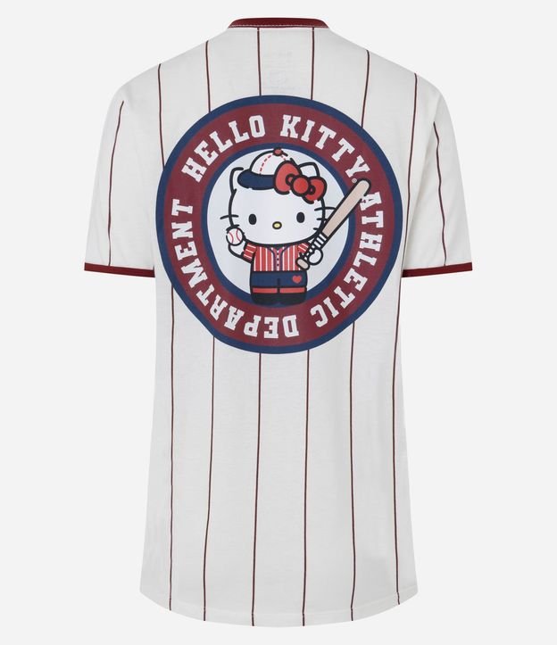 Remera en Algodón con Estampado Hello Kitty Baseball con Rayas 6