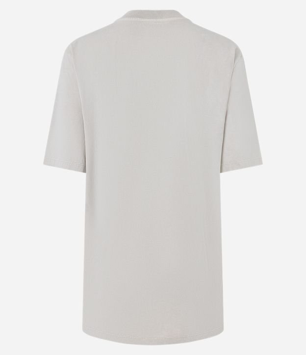 Remera Oversized en Algodón con Estampa de Mariposa Marmorizada 7