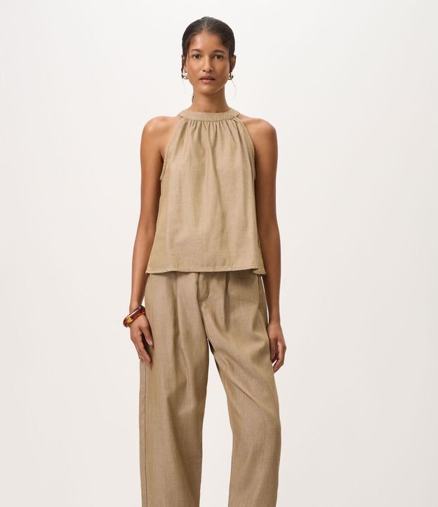 Pantalón Carrot Jeans con Aro Metálica y Cintura Alta 2
