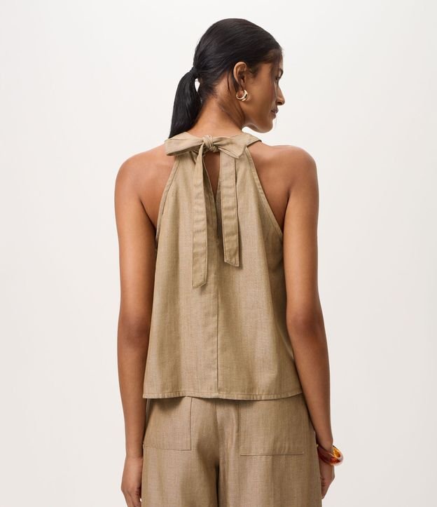 Blusa Halter en Jeans con Lazo en la Espalda 4