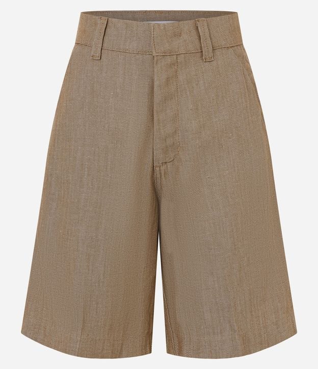 Short Midi  em Jeans Alfaiatado con Fecho de Gancho 6