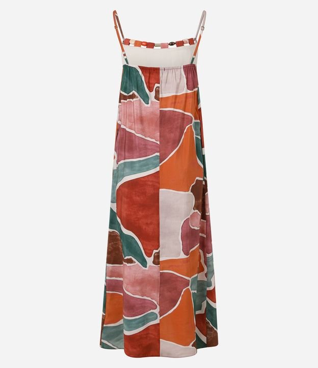 Vestido Midi en Viscosa con Breteles Finos y Estampado Geométrico 6