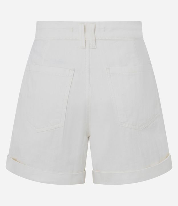 Short Evasê en Sarga con Abotonado Contrastante 3