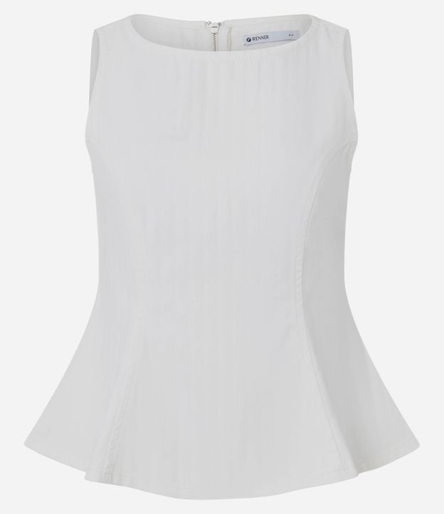 Blusa Peplum en Sarga con Escote Redondo 6