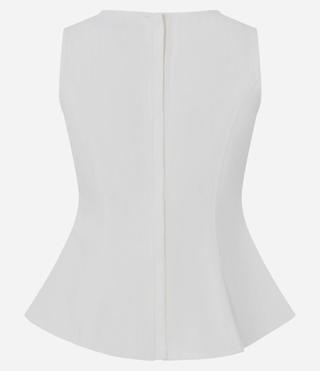 Blusa Peplum en Sarga con Escote Redondo 8