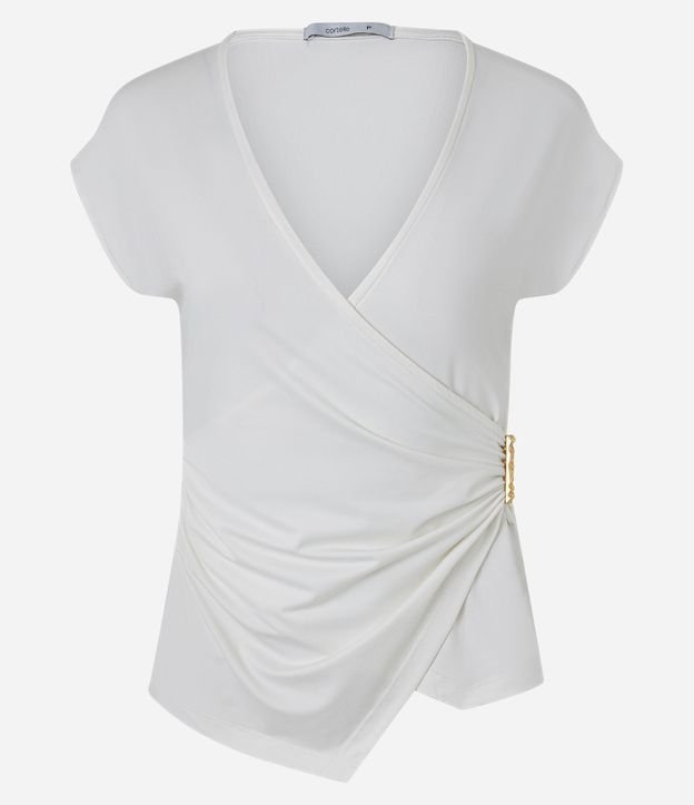 Blusa Traspasada con Adorno Metalizado 1