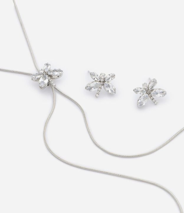 Conjunto de Collar y Caravanas con Colgante de Libélula