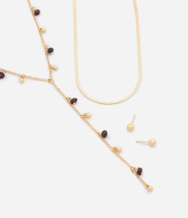 Conjunto de Collar Capas con Piedras y Caravanas de Esfera