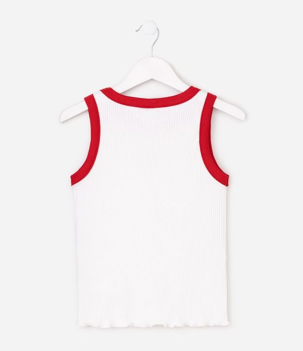 Musculosa Infantil en Rib con Contraste y Bordado de Lazo  - Talle 5 a 16 años 3