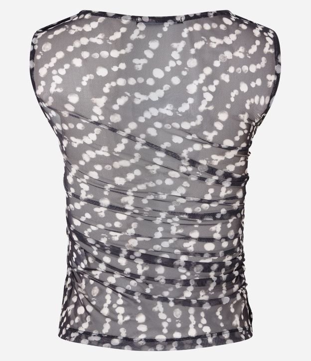 Blusa en Tule Fruncido con Estampa Abstracta 6