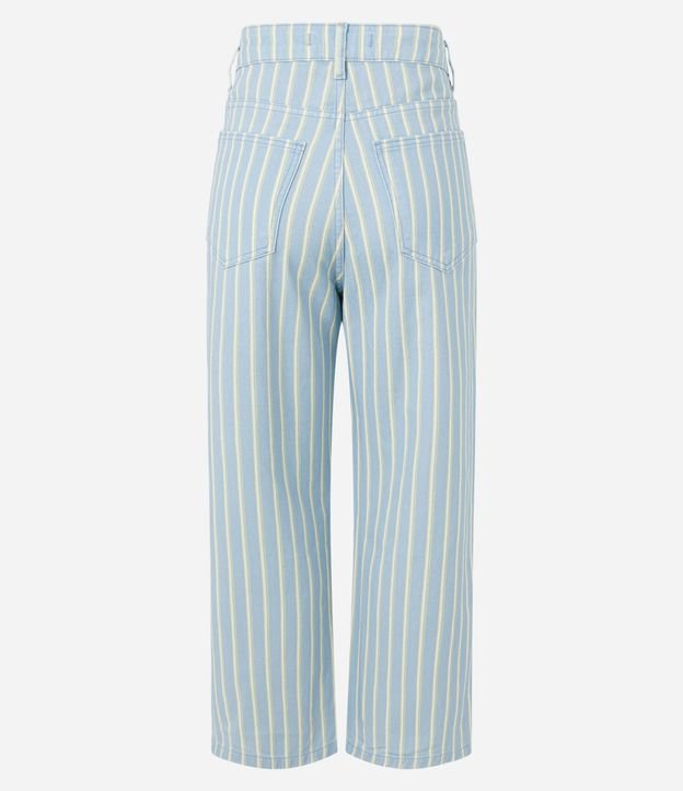 Pantalón Recto Cropped en Sarga con Estampa Rayada 2