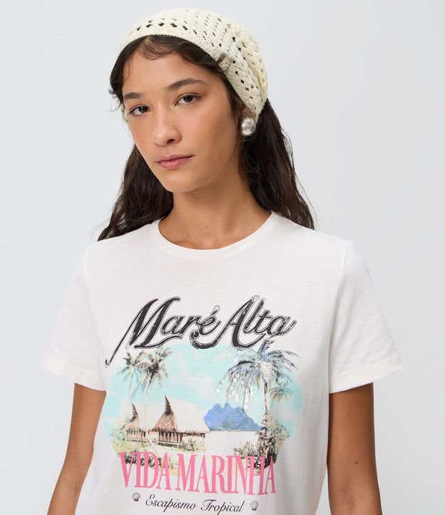 Remera con Estampa Mare Alta y Aplicación de Lentejuelas en el Lettering 3