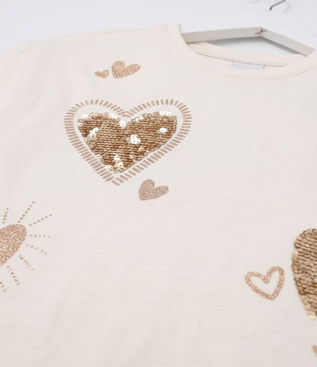 Remera Infantil en Algodón con Lentejuela de Corazones - Talle 5 a 16 años 6