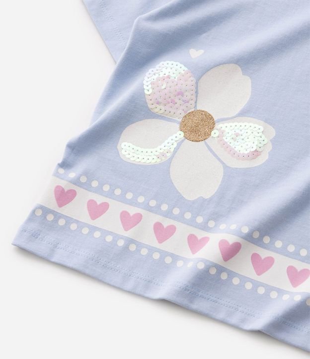 Remera Infantil en Algodón Lentejuela De Flores - Talle 5 a 16 años 4
