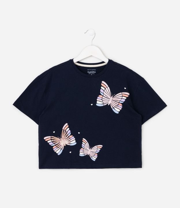Remera Infantil en Algodón con Lentejuela de Mariposas - Talle 5 a 16 años 6