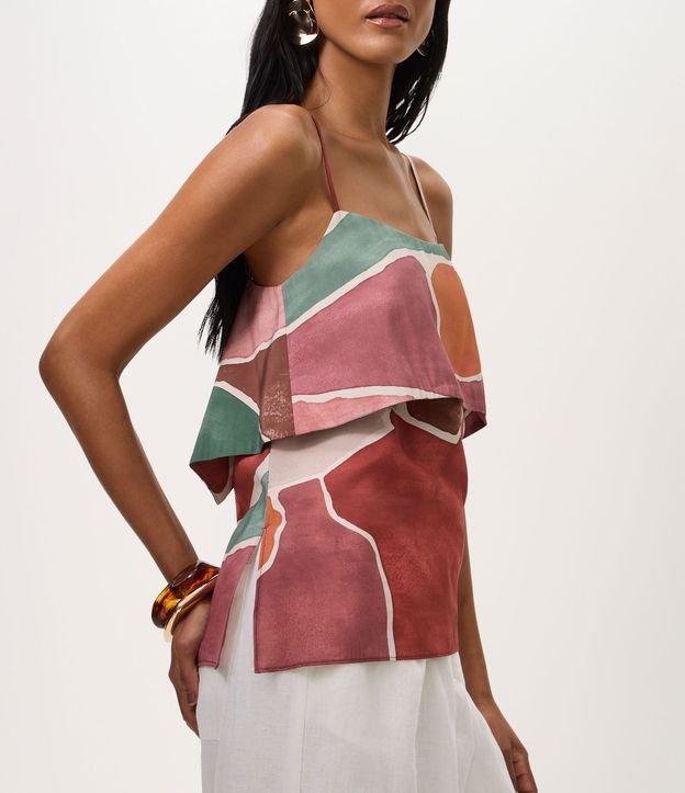 Blusa en Viscosa con Efecto de Superposición 3