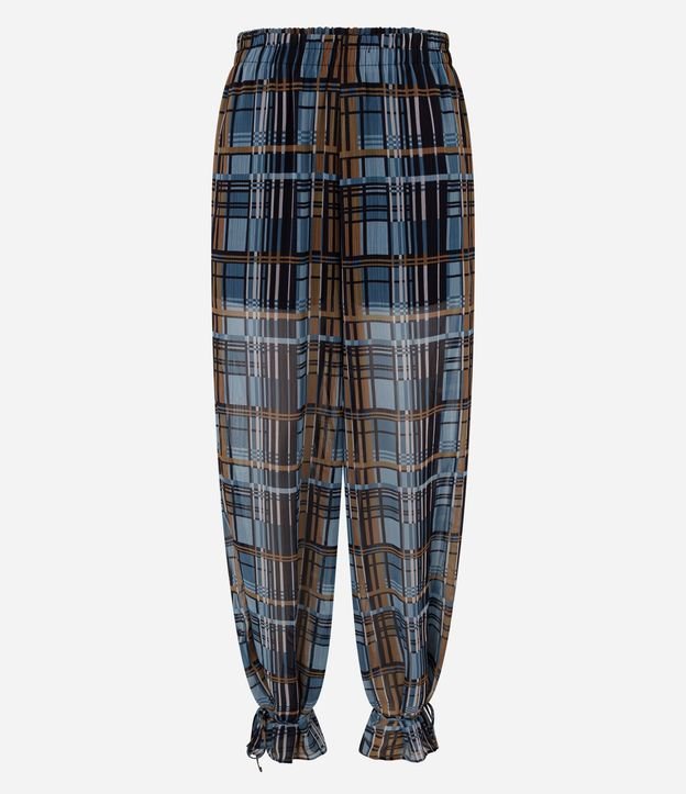 Pantalón en Chiffon de Cuadros con Lazo en el Bajo 7