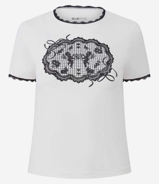 Blusa New T-Shirt en Algodón con Estampa de Angelitos en Punto Cruz 5