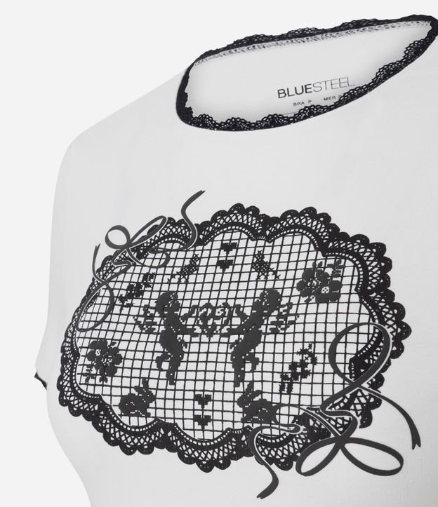 Blusa New T-Shirt en Algodón con Estampa de Angelitos en Punto Cruz 6