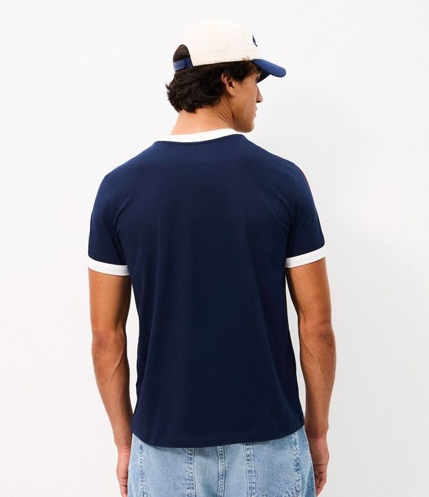 Remera Regular en Algodón con Rayas en los Hombros 3