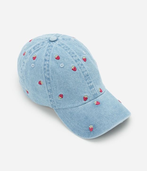 Gorra Infantil en Algodón Bordado de Frutillas -Talle único