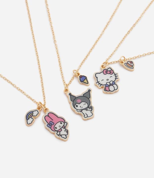 Kit 3 Collar Infantil Metal Infantil Hello Kitty - Talle único