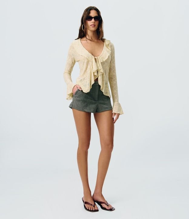 Short en Gamuza con Cintura Sastre