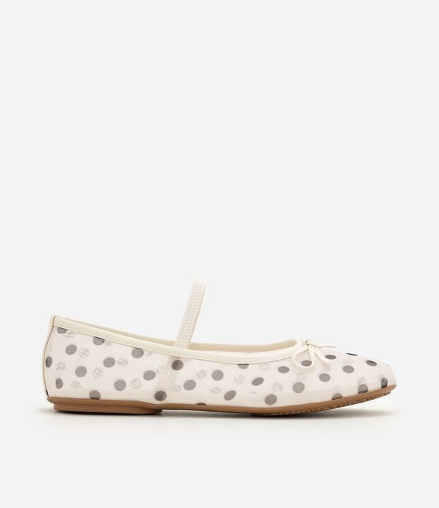 Zapatilla en Tela de Lunares con Punta Redonda y Lazo 3