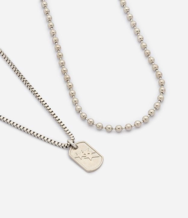 Kit 2 Collares en Metal Doble con Medalla Estrellas 2