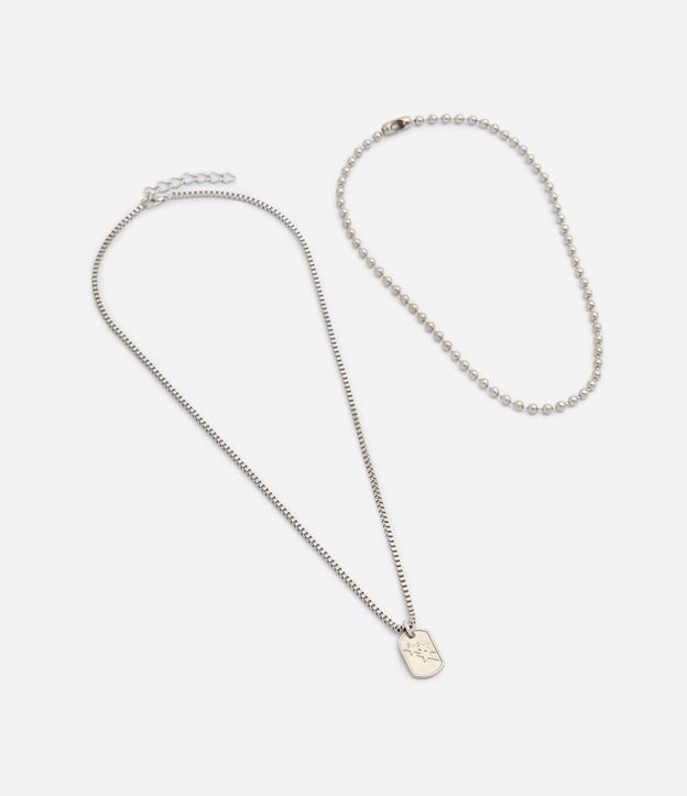 Kit 2 Collares en Metal Doble con Medalla Estrellas 3