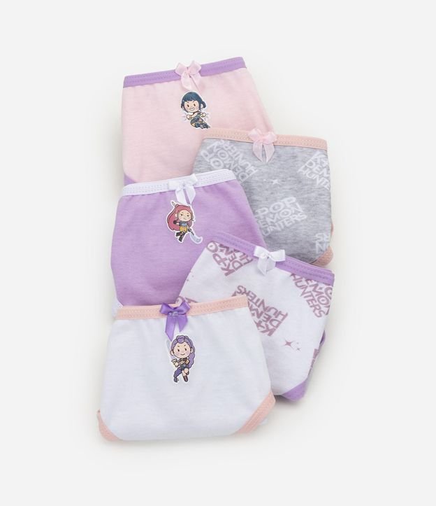 Kit 5 Bombachas Infantil en Algodón con Estampada K-Pop Demon Hunters - Talle U 3