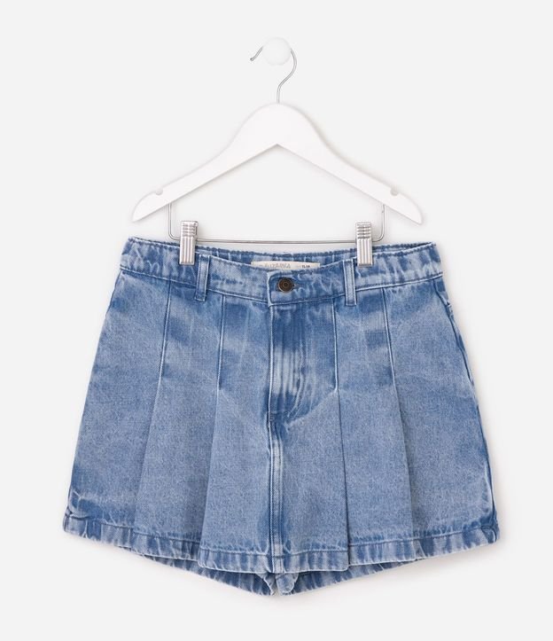 Pollera Jeans Infantil en Algodón - Talle 5 a 16 años