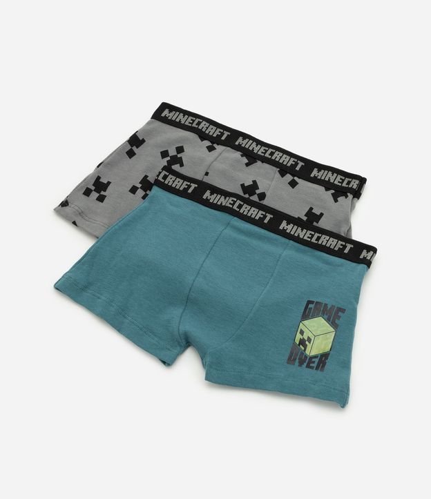 Kit 2 calzoncillos Boxer Infantil en Algodón Minecraft  - Talle 4 a 14 años