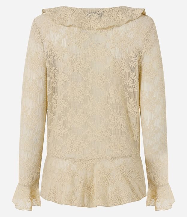 Blusa en Encaje con Volados y Lazo Delantero 7
