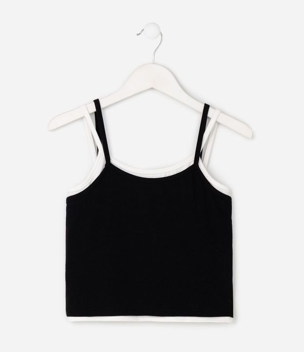 Blusa Slim Infantil en Algodón Sobrepuesta con Asa Doble - Talle 5 a 16 años 2