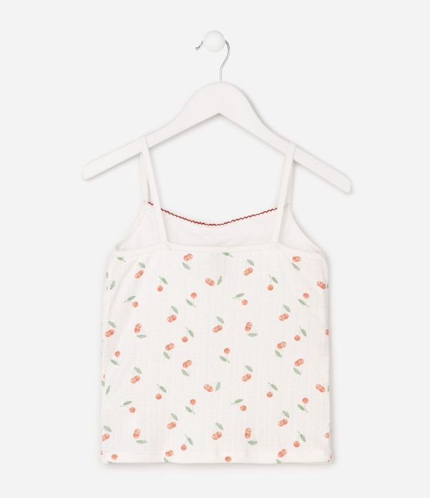 Blusa Infantil Em  Rib con Estampa de de Cerezas - Talle 5 a 16 años 3