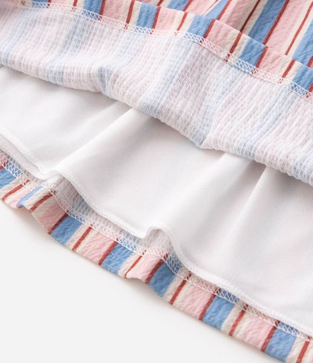 Vestido Infantil Texturizado con Estampa Rayada - Talle 5 a 16 años 4